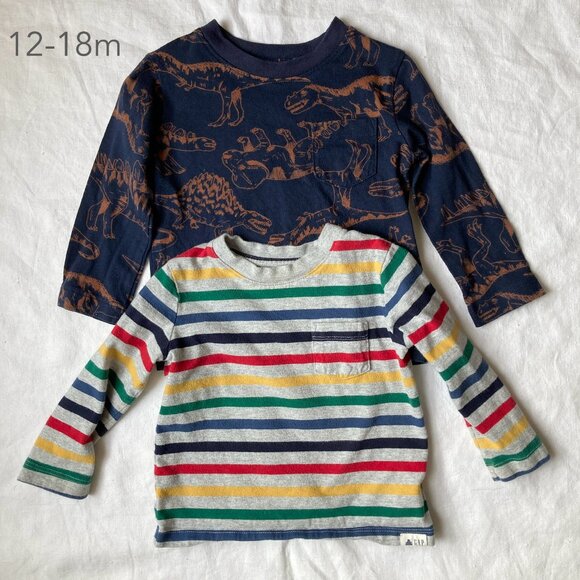 GAP Other - 🪴5/$30 GAP 12-18 Months Baby Toddler Boy Stripe Dinosaur Long Sleeve Tops Lot